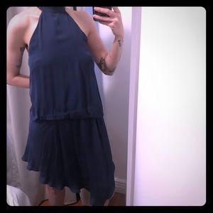 NWT Haute Hippie | Blue Suede/Silk Dress